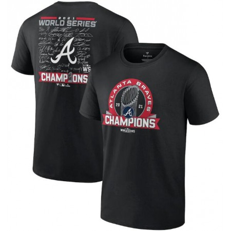 Men's Atlanta Braves 2021 Black World Series Champions Dream Team Roster Tri-Blend T-Shirt Men's Atlanta Braves 2021 Black World Series Champions Dream Team Roster Tri-Blend T-Shirt