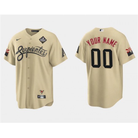 Men's Arizona Diamondbacks ACTIVE Player Custom Gold 2023 World Series City Connect Cool Base Stitched Baseball Jersey Men's Arizona Diamondbacks ACTIVE Player Custom Gold 2023 World Series City Connect Cool Base Stitched Baseball Jersey
