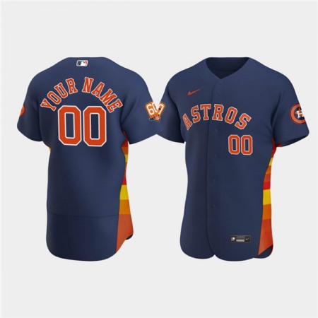 Men's Houston Astros ACTIVE Player Custom Navy 60th Anniversary Flex Base Stitched Baseball Jersey Men's Houston Astros ACTIVE Player Custom Navy 60th Anniversary Flex Base Stitched Baseball Jersey