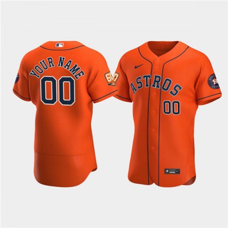 Men's Houston Astros ACTIVE Player Custom Orange 60th Anniversary Flex Base Stitched Baseball Jersey Men's Houston Astros ACTIVE Player Custom Orange 60th Anniversary Flex Base Stitched Baseball Jersey