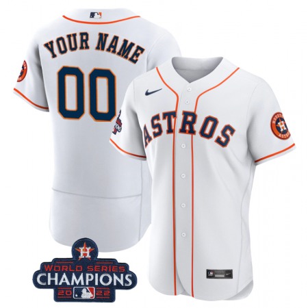 Men's Houston Astros ACTIVE Player Custom White 2022 World Series Champions Flex Base Stitched Baseball Jersey Men's Houston Astros ACTIVE Player Custom White 2022 World Series Champions Flex Base Stitched Baseball Jersey
