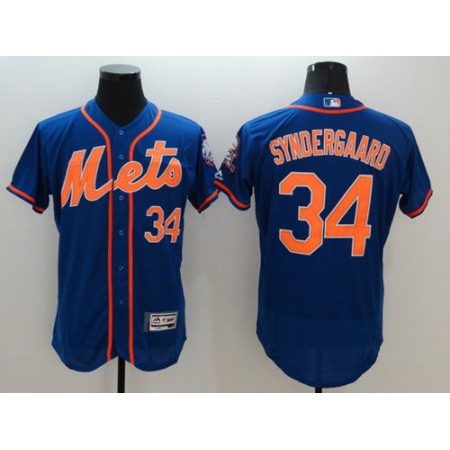 Mets #34 Noah Syndergaard Blue Flexbase Authentic Collection Stitched MLB Jersey