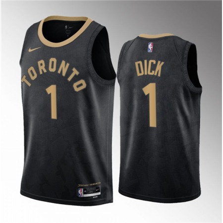Men's Toronto Raptors #1 Gradey Dick Black 2023 Draft City Edition Stitched Basketball Jersey Men's Toronto Raptors #1 Gradey Dick Black 2023 Draft City Edition Stitched Basketball Jersey