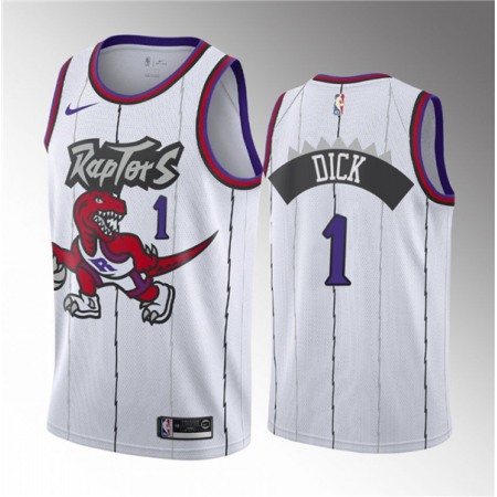 Men's Toronto Raptors #1 Gradey Dick White 2023 Draft Classic Edition Stitched Basketball Jersey Men's Toronto Raptors #1 Gradey Dick White 2023 Draft Classic Edition Stitched Basketball Jersey