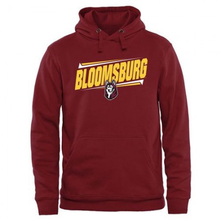 Bloomsburg Huskies Double Bar Pullover Hoodie Maroon