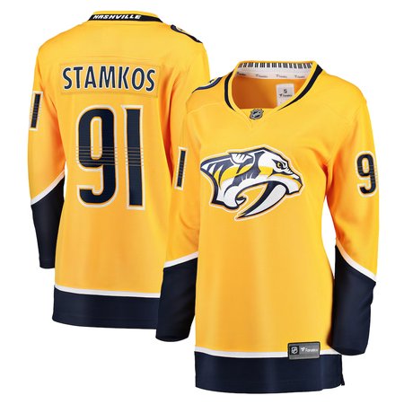 Women's Nashville Predators #91 Steven Stamkos Gold Home Premier Player Jersey Jersey Women's Nashville Predators #91 Steven Stamkos Gold Home Premier Player Jersey Jersey