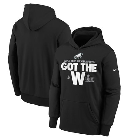 Youth Philadelphia Eagles Black Super Bowl LIX Champions Parade Pullover Hoodie Youth Philadelphia Eagles Black Super Bowl LIX Champions Parade Pullover Hoodie
