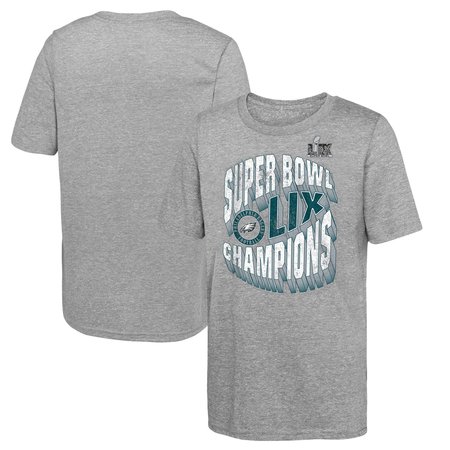 Youth Philadelphia Eagles Heather Gray Super Bowl LIX Champions Historic Win Tri-Blend T-Shirt Youth Philadelphia Eagles Heather Gray Super Bowl LIX Champions Historic Win Tri-Blend T-Shirt