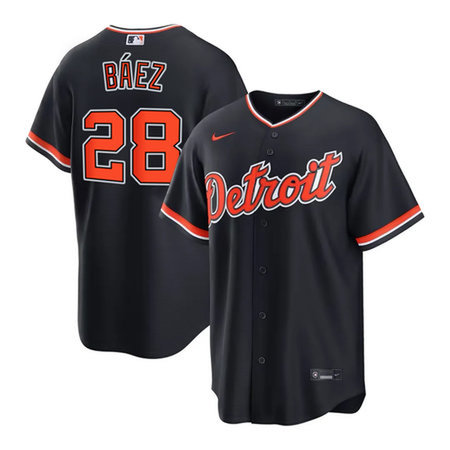 Men's Detroit Tigers #28 Javier Baez Cool Base Stitched Jersey