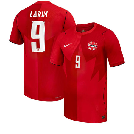 Kid's Cyle Larin #9 Canada Home Stadium Replica Jersey World Cup 2026