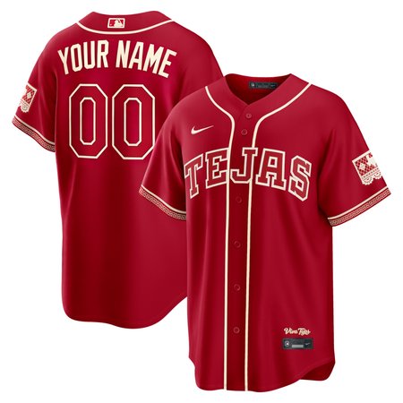Men's Texas Rangers Red 2026 City Connect Stitched Custom Jersey