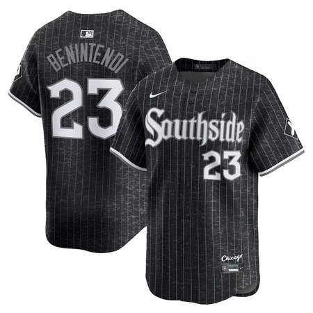 Men's Chicago White Sox #23 Andrew Benintendi Nike Black MLB Limited City Connect Jersey