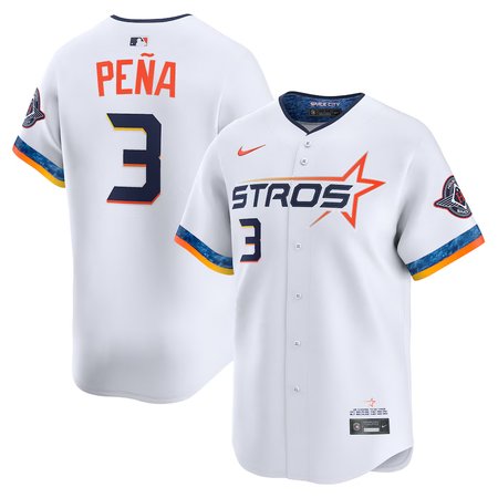 Men's Houston Astros #3 Jeremy Pena White 2025 City Connect Limited Stitched Baseball Jersey
