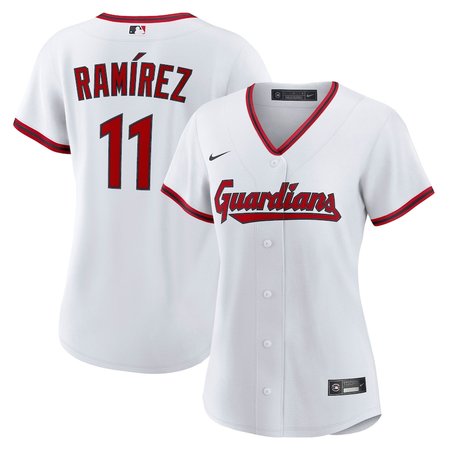Women's Cleveland Guardians #11 Jose Ramirez Nike White Home Replica 2.0 Player Jersey