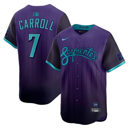 Men's Arizona Diamondbacks #7 Corbin Carroll Nike Purple 2025 City Connect Limited Player Jersey
