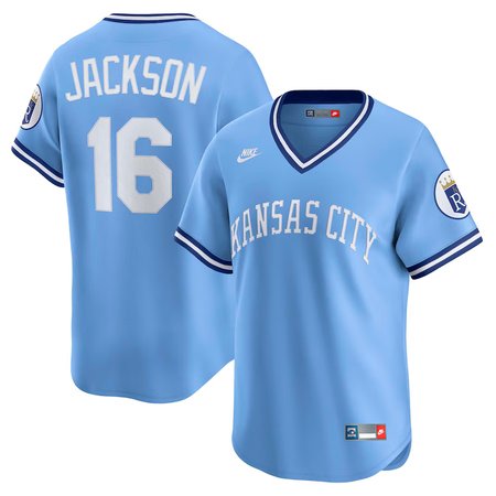 Men's Kansas City Royals #16 Bo Jackson Nike Light Blue Throwback Cooperstown Collection Limited Jersey