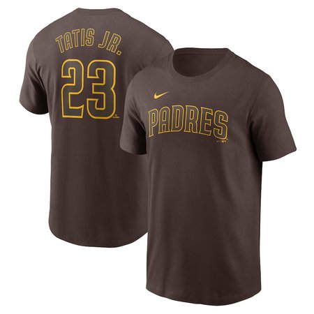 Men's San Diego Padres #23 Fernando Tatis Jr. Nike Brown Fuse Name & Number T-Shirt
