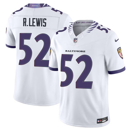 Men's Baltimore Ravens #52 Ray Lewis Nike White Vapor F.U.S.E. Sewn Down Limited Jersey Men's Baltimore Ravens #52 Ray Lewis Nike White Vapor F.U.S.E. Sewn Down Limited Jersey