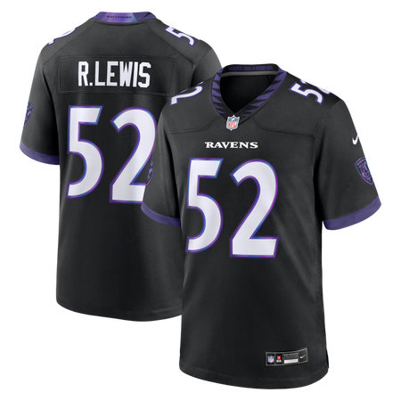 Men's Baltimore Ravens #52 Ray Lewis Nike Black Alternate Retired Player Game Jersey Men's Baltimore Ravens #52 Ray Lewis Nike Black Alternate Retired Player Game Jersey