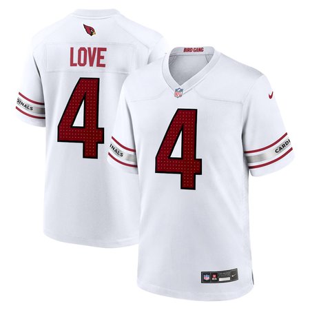 Men's Arizona Cardinals #4 Jeremiyah Love White 2026 NFL Draft Game Jersey