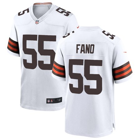 Men's Cleveland Browns #55 Spencer Fano White 2026 NFL Draft Game Jersey