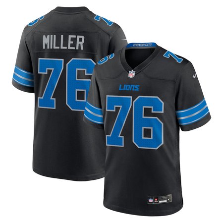 Men's Detroit Lions #76 Blake Miller Black 2026 NFL Draft Game Jersey