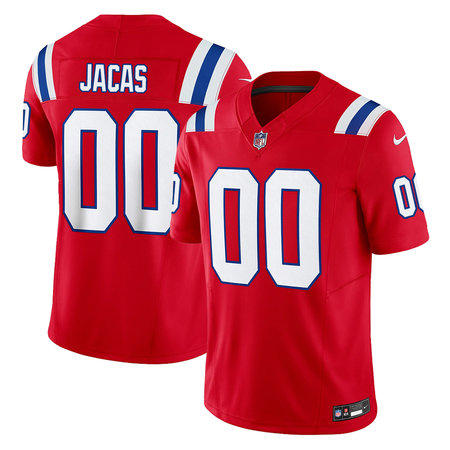 Men's New England Patriots #50 Gabe Jacas Red 2026 NFL Draft Vapor F.U.S.E. Limited Jersey