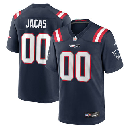 Men's New England Patriots #50 Gabe Jacas Navy 2026 NFL Draft Game Jersey
