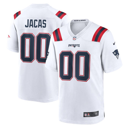 Men's New England Patriots #50 Gabe Jacas White 2026 NFL Draft Game Jersey