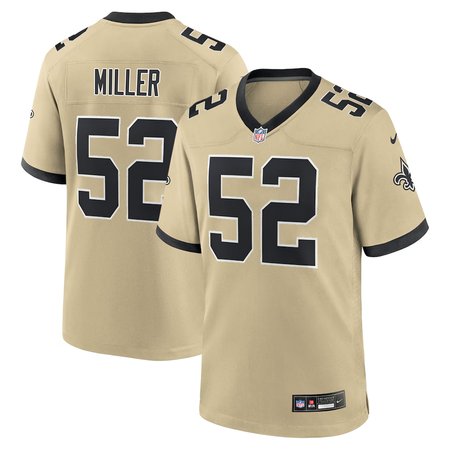 Men's New Orleans Saints #52 Christen Miller Gold 2026 NFL Draft Game Jersey