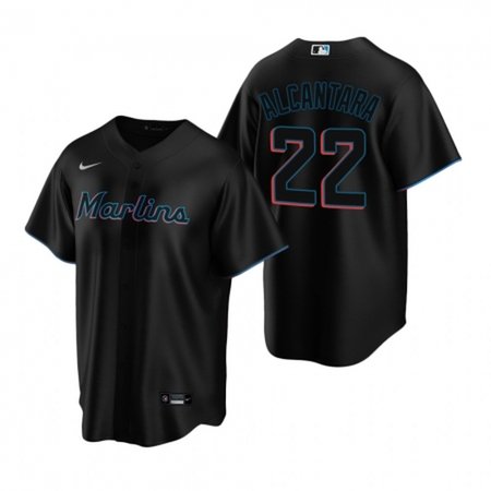 Men's Miami Marlins #22 Sandy Alcantara Nike Black Home Limited Player Jersey