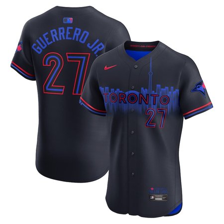 Men's Toronto Blue Jays #27 Vladimir Guerrero Jr. Nike Navy 2024 City Connect Elite Player Jersey