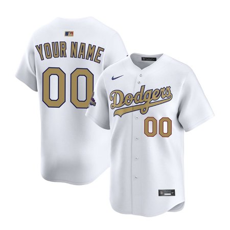 Men's Los Angeles Dodgers Custom Home 2025 Gold Collection Limited Jersey