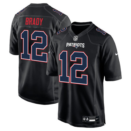 Youth New England Patriots #12 Tom Brady Carbon Black Fashion Game Jersey Youth New England Patriots #12 Tom Brady Carbon Black Fashion Game Jersey