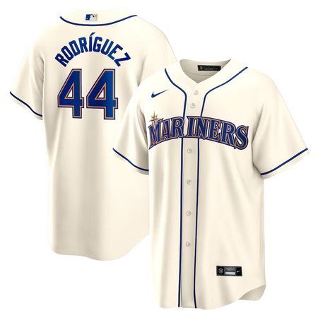 Men's Seattle Mariners #44 Julio Rodriguez Nike Cream Official Replica Player Jersey