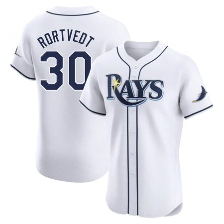 Men's Tampa Bay Rays #30 Ben Rortvedt Nike White Home Elite Player Jersey