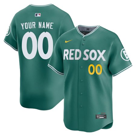 Youth Boston Red Sox Custom Nike Green 2025 City Connect Elite Player Jersey