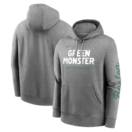 Men's Boston Red Sox Nike Heather Charcoal 2025 City Connect French Terry Club Fleece Pullover Hoodie