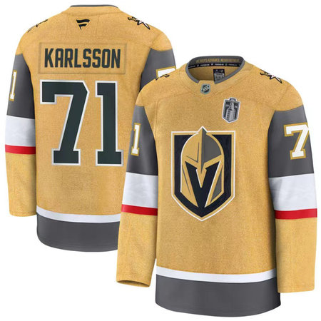 Men's Vegas Golden Knights #71 William Karlsson Gold 2026 Stanley Cup Final Premium Jersey