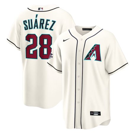 Men's Arizona Diamondbacks #28 Eugenio Suqrez Nike Cream 2025 MLB All-Star Game Home Replica Player Jersey