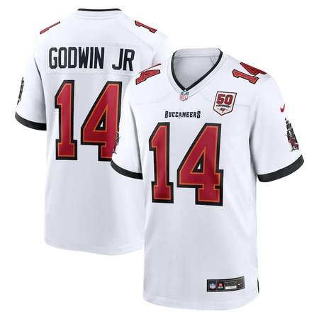 Men's Tampa Bay Buccaneers #14 Chris Godwin Jr. White 50th Season White Game Jersey