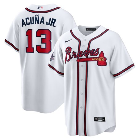 Men's Atlanta Braves #13 Ronald Acuna Jr. White 2025 MLB All-Star Game Home Replica Player Jersey