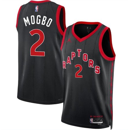 Men's Toronto Raptors #2 Jonathan Mogbo Black 2024 Draft Statement Edition Stitched Basketball Jersey Men's Toronto Raptors #2 Jonathan Mogbo Black 2024 Draft Statement Edition Stitched Basketball Jersey