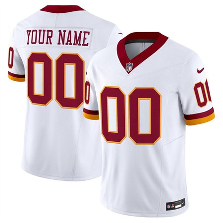 Youth Washington Commanders Custom White 2025 F.U.S.E. Throwback Vapor Limited Stitched Football Jersey