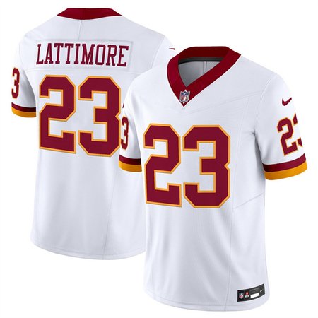 Men's Washington Commanders #23 Marshon Lattimore White 2025 F.U.S.E. Throwback Vapor Limited Stitched Football Jersey