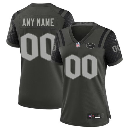 Women's New York Jets Custom Black Rivalries Collection Game Jersey Women's New York Jets Custom Black Rivalries Collection Game Jersey