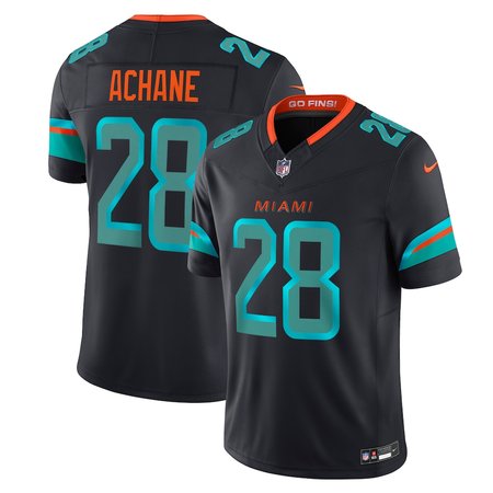 Men's Miami Dolphins #28 De'Von Achane Black Rivalries Collection F.U.S.E. Vapor Limited Stitched Jersey