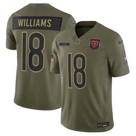 Youth Chicago Bears #18 Caleb Williams Nike Olive 2025 Salute to Service Limited Jersey
