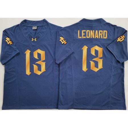 Youth Notre Dame Fighting Irish #13 Riley Leonard Blue Stitched Jersey