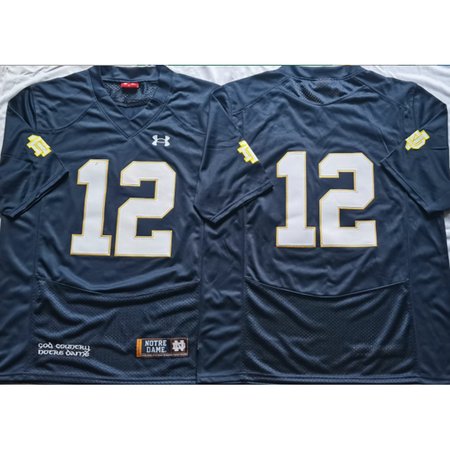 Youth Notre Dame Fighting Irish #12 Ian Book Navy Stitched Jersey